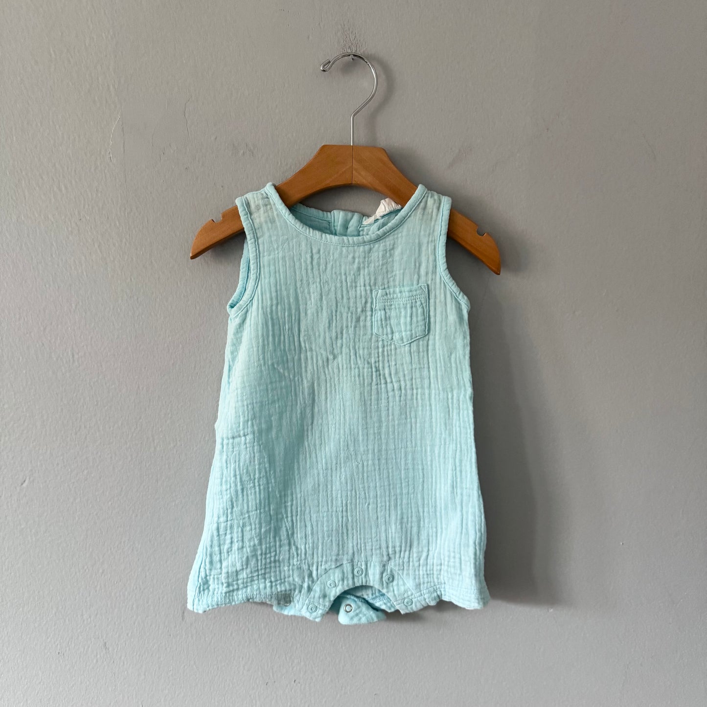 First by Petit Lem / Combicourt en mousseline bleu clair / 9M