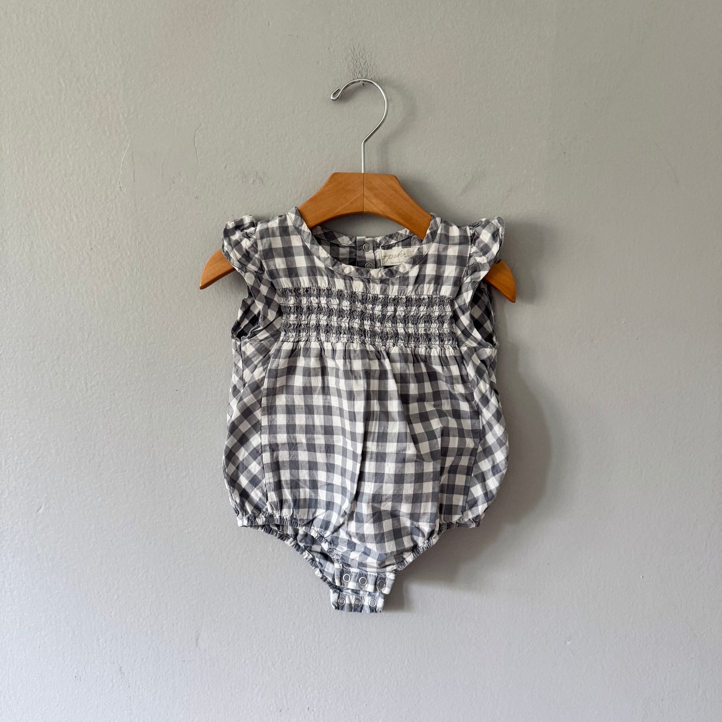 Pehr / Gingham tank romper / 12-18M