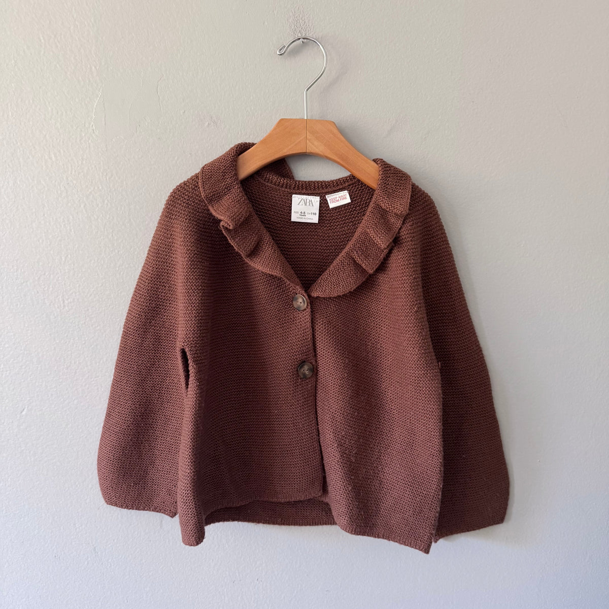 Zara / Brown knit cardigan / 4-5Y