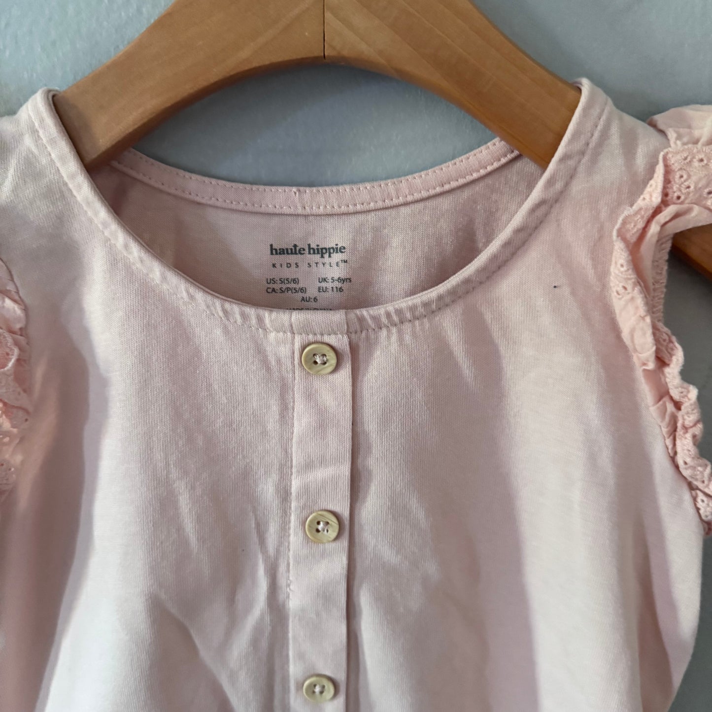 Haute Hippie / Pink ruffle tank / 5-6Y