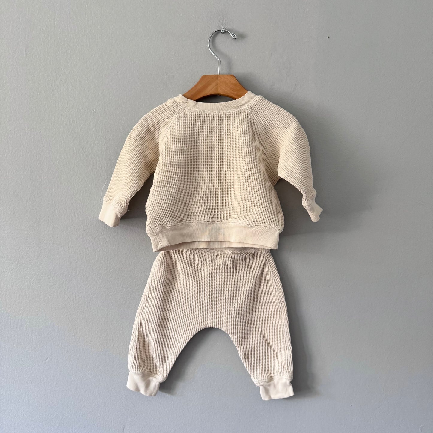 Gap x Star Wars / Yoda white waffle top & pants set / 6-12M