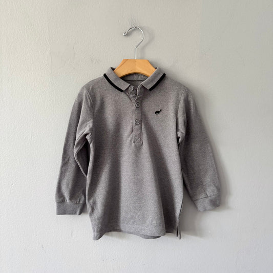 Unknown brand / Grey long sleeve polo shirt / 3-4Y