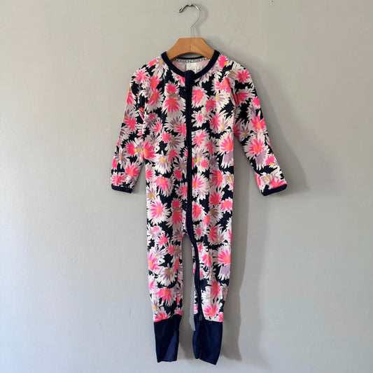 Bonds / Navy x pink flower roper / 18-24M