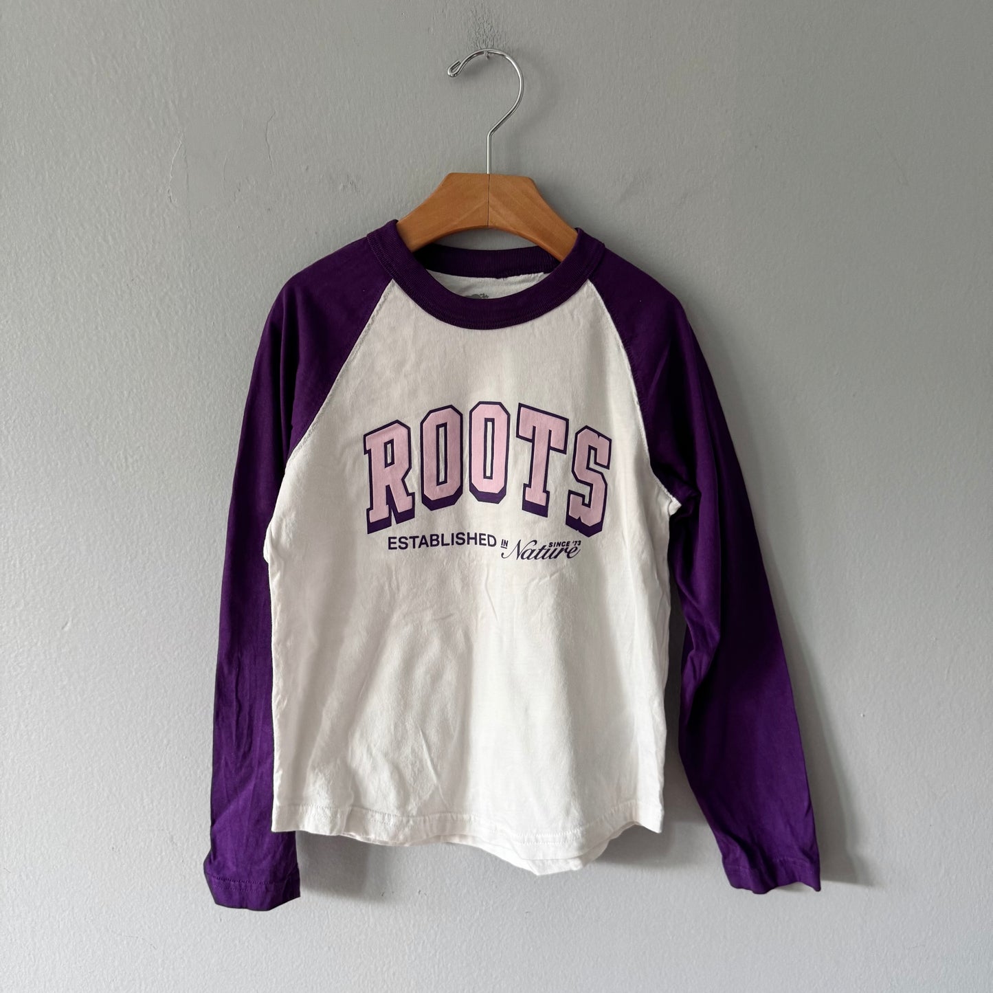 Roots / White purple long sleeve / 5-6Y