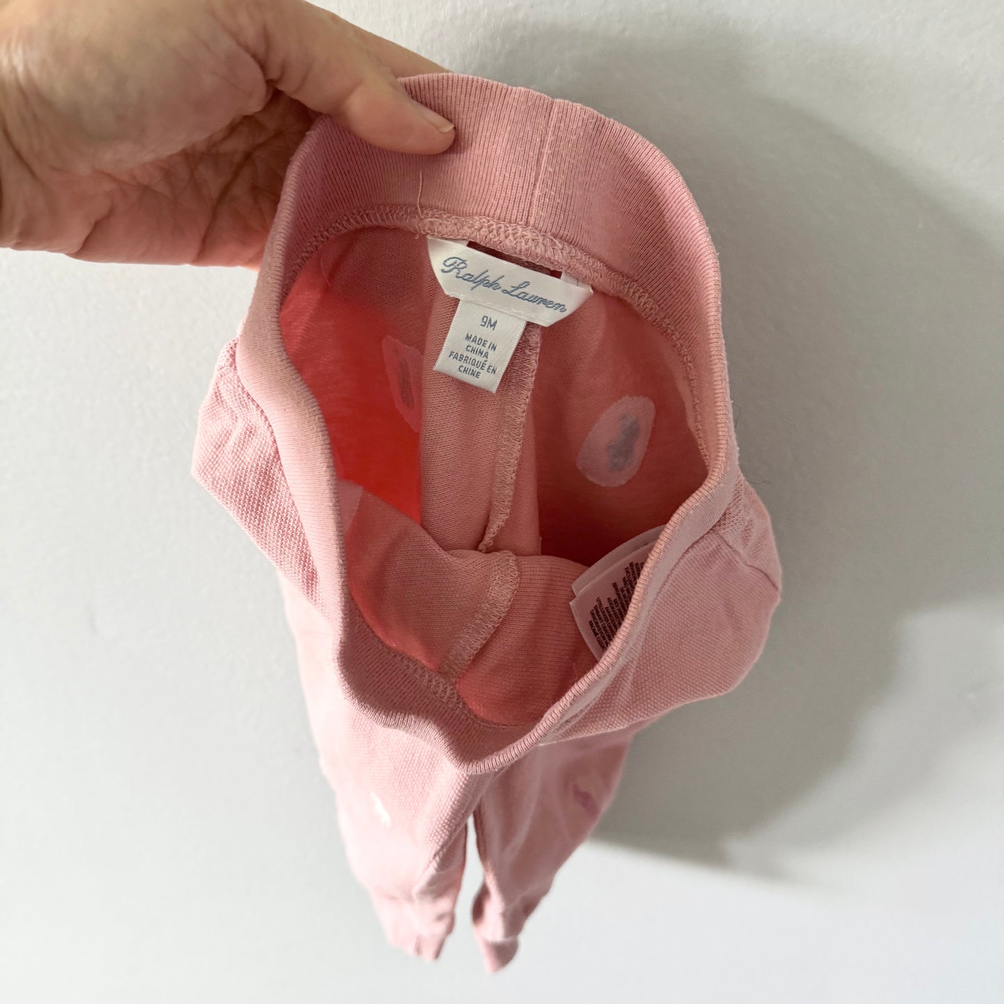Polo Ralph Lauren / Ensemble pantalon et polo zippé rose / 9M