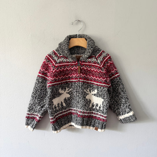 Canadiana / Zip up knit jacket / 4T