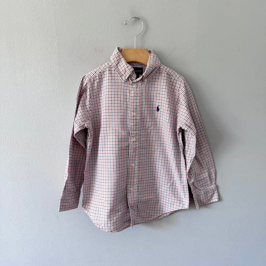 Polo Ralph Lauren	/ White orange check shirt / 5Y