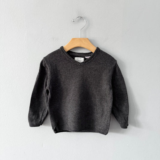 Zara / Dark grey V neck knit / 18-24M
