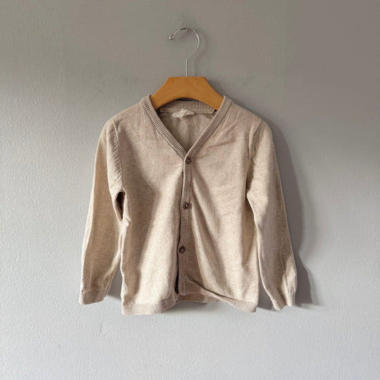 H&M / Beige cotton cardigan / 18-24M