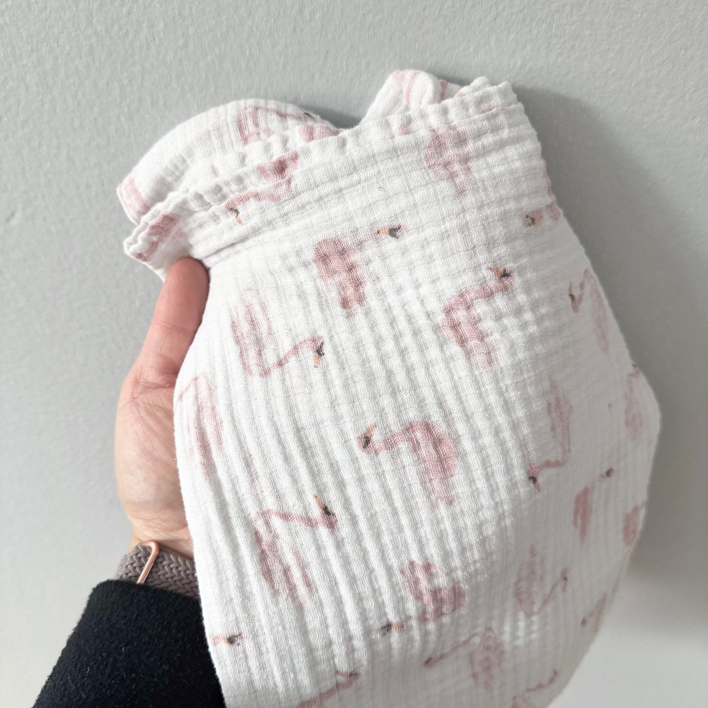 Aden + Anais / Lange blanc x flamant rose