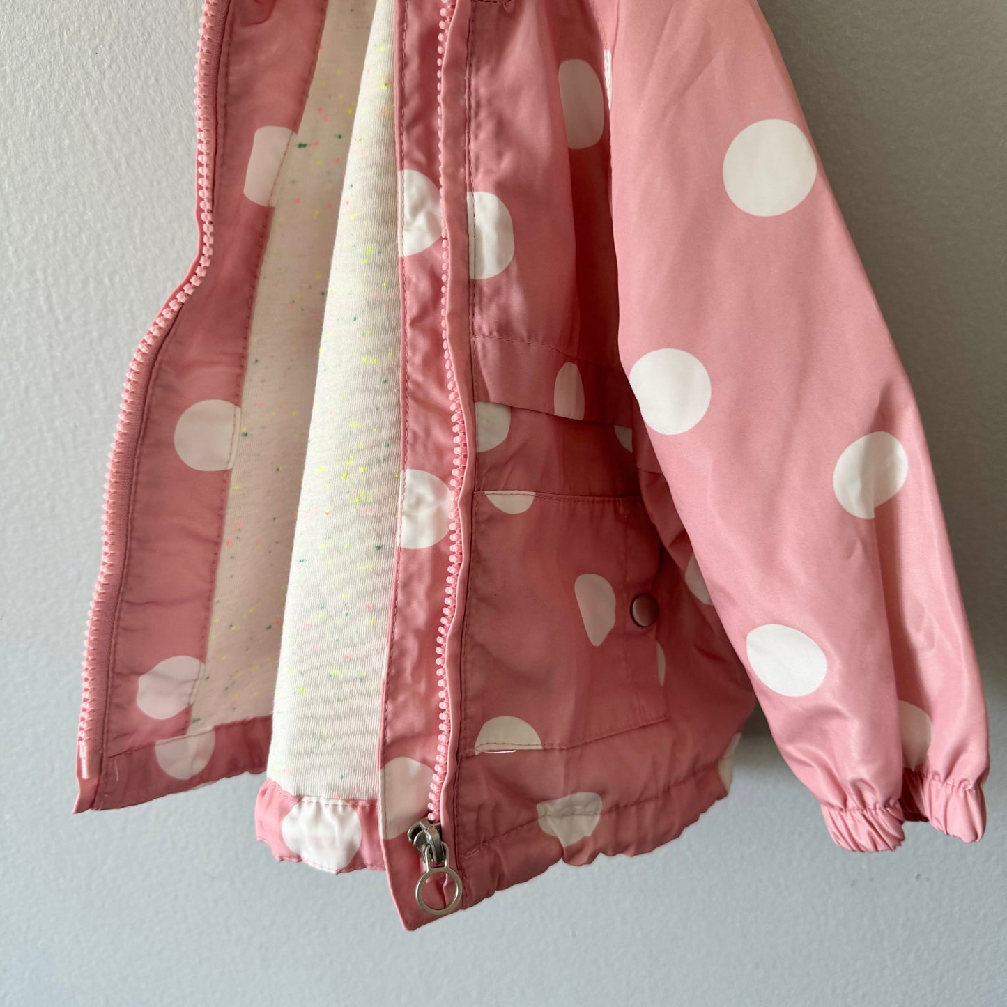 Zara / Pink x dots windbreaker / 6-9M