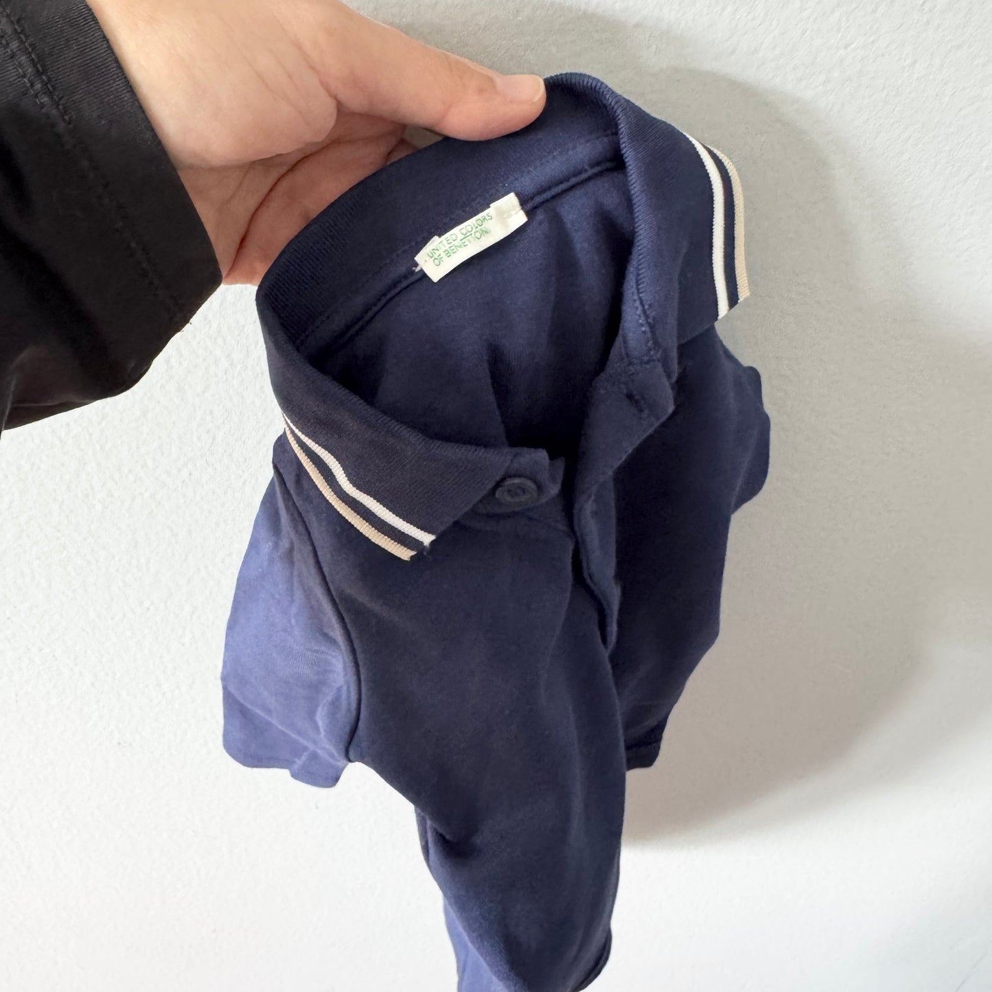 Benetton / Navy long sleeve onesie / 3-6M