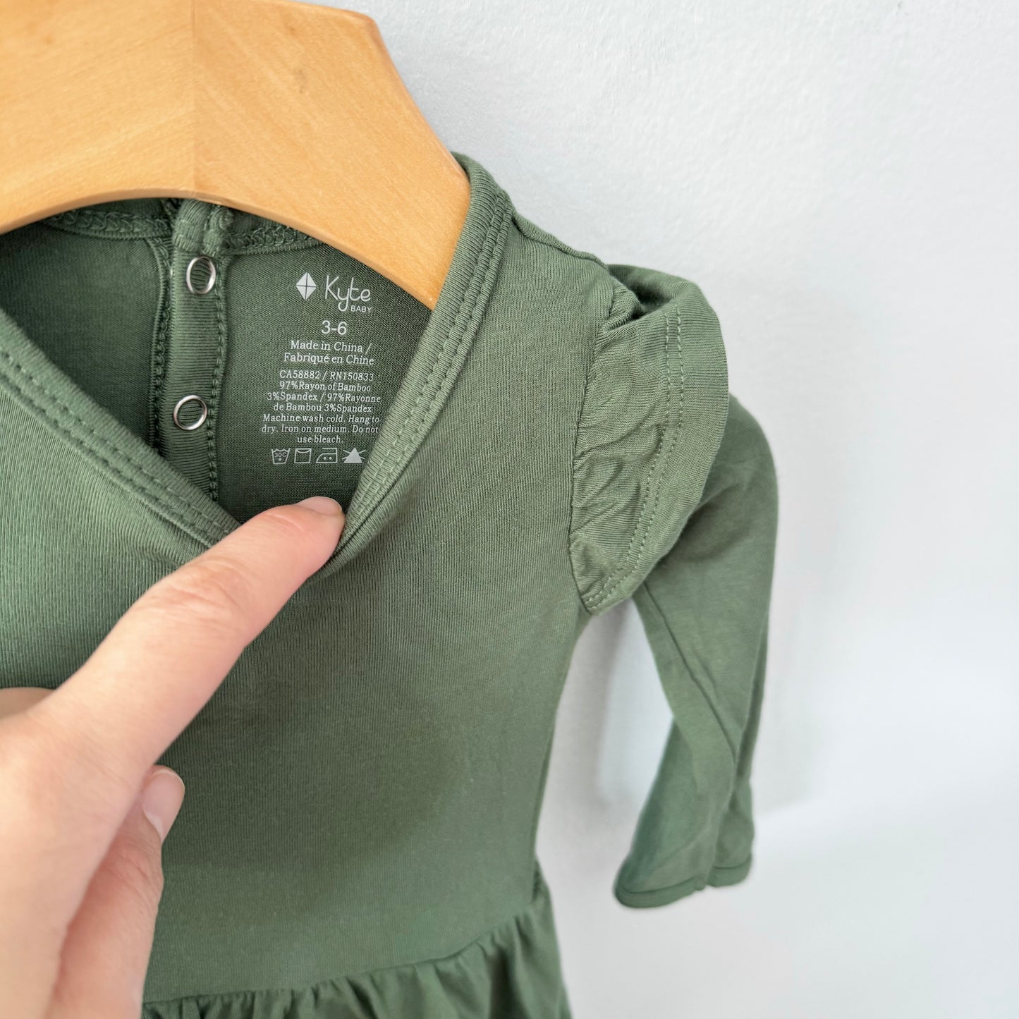 Kyte / Robe-body vert foncé / 3-6M