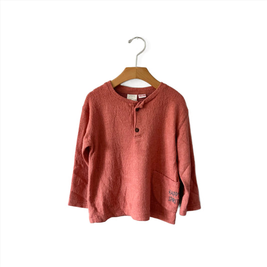 Zara / Orange soft knit tops / 3-4Y