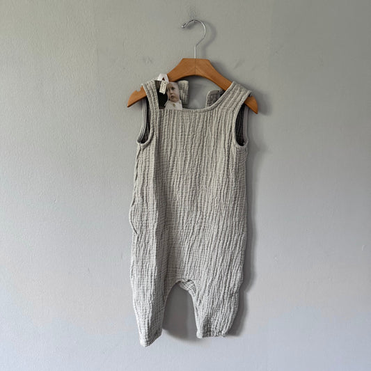 Beba bean / Grey muslin romper / 9-12M - New with tag