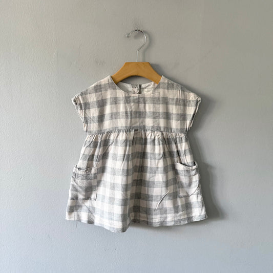 Zara / Light grey plaid tunic / 2-3Y