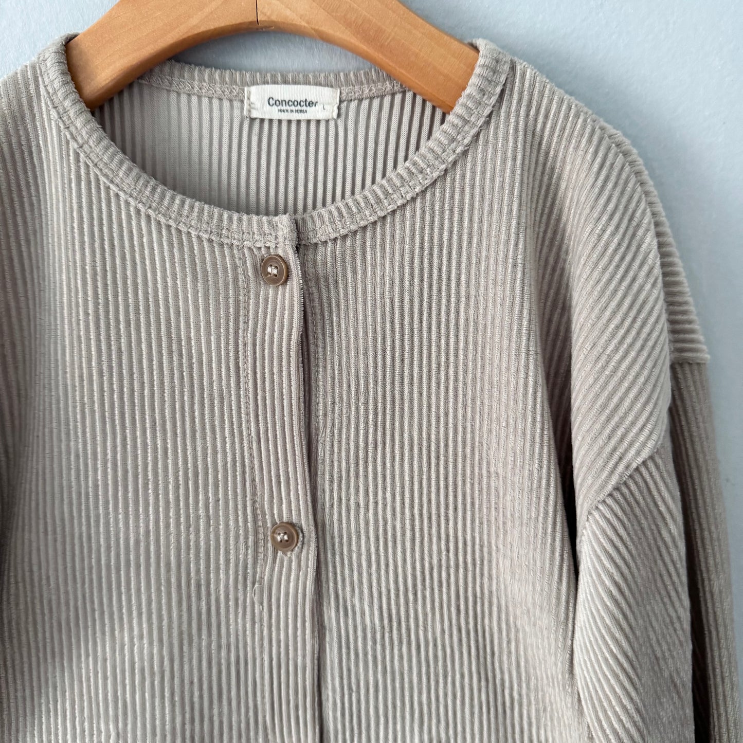 Concocter / Grey ribbed long sleeve set / 4Y