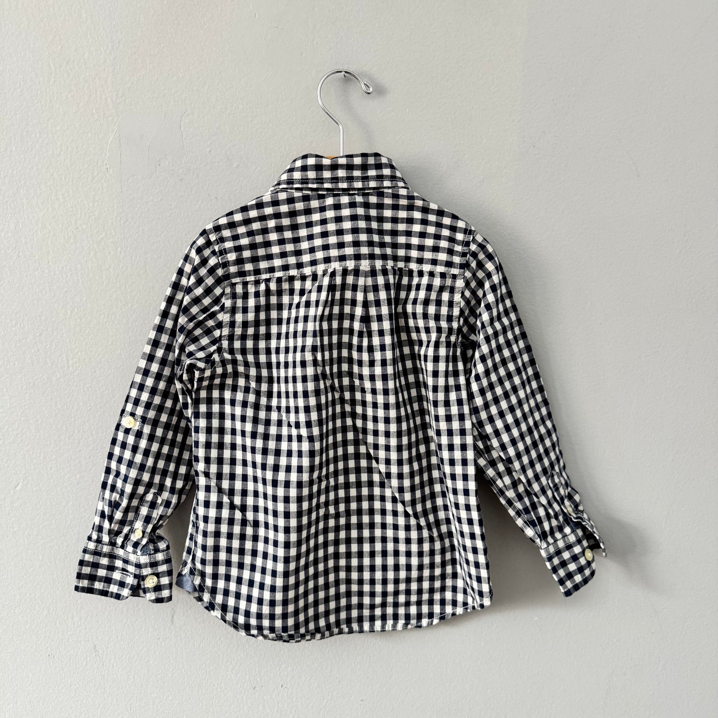 Gap / Chemise à carreaux blanche et bleu marine / 5 ans