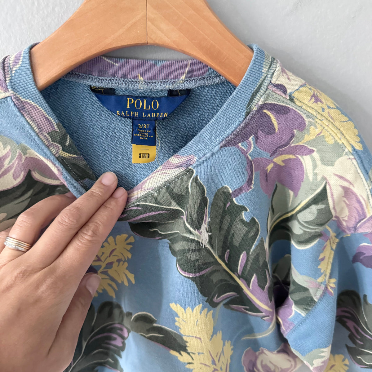 Polo Ralph Lauren / Blue floral sweatshirt / 3T