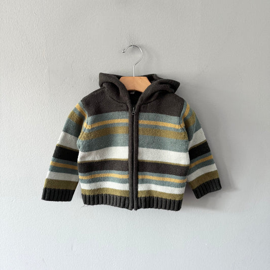 Premaman / Stripe knit zip up jacket / 18M