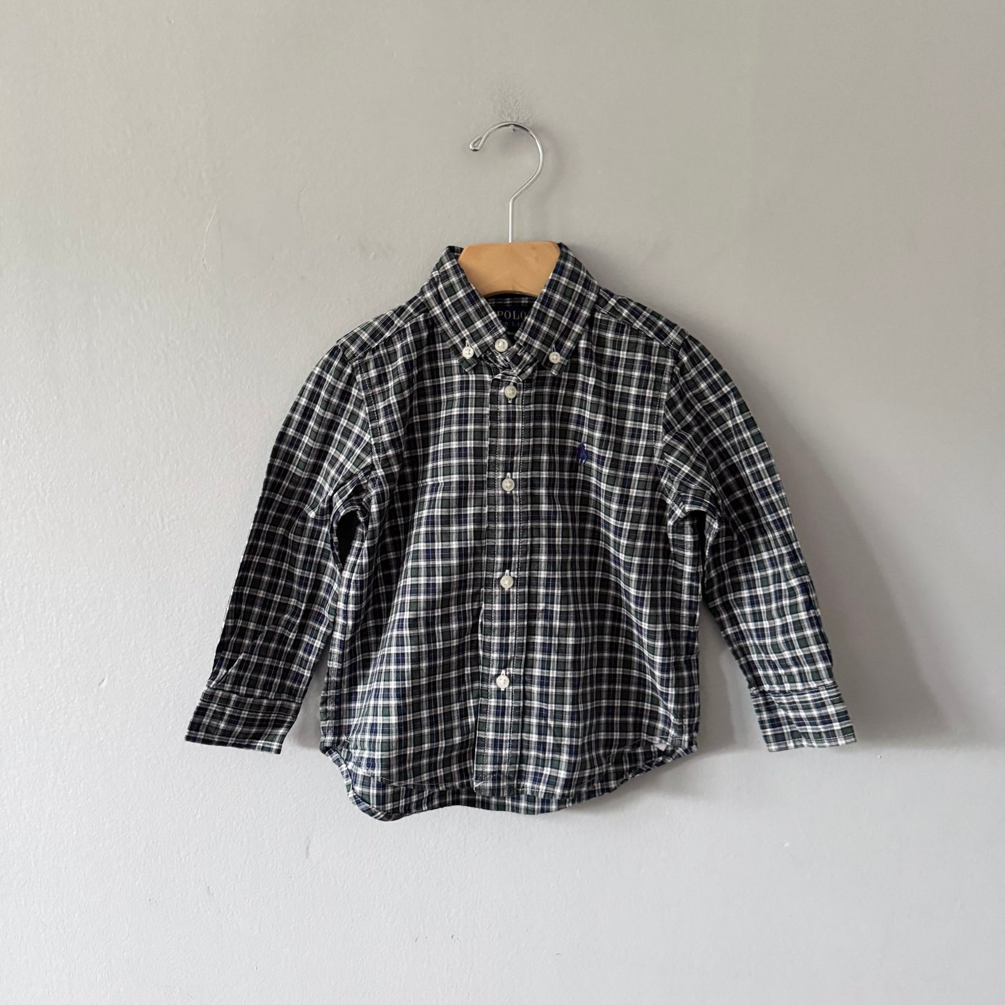 Polo Ralph Lauren / Green navy checked shirt / 2T