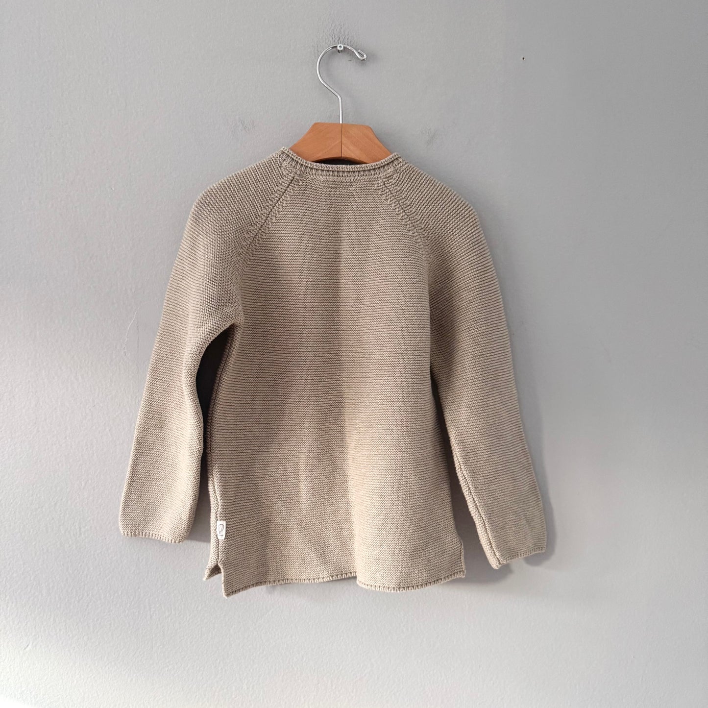 Zara / Light beige cotton knit pullover / 4-5Y