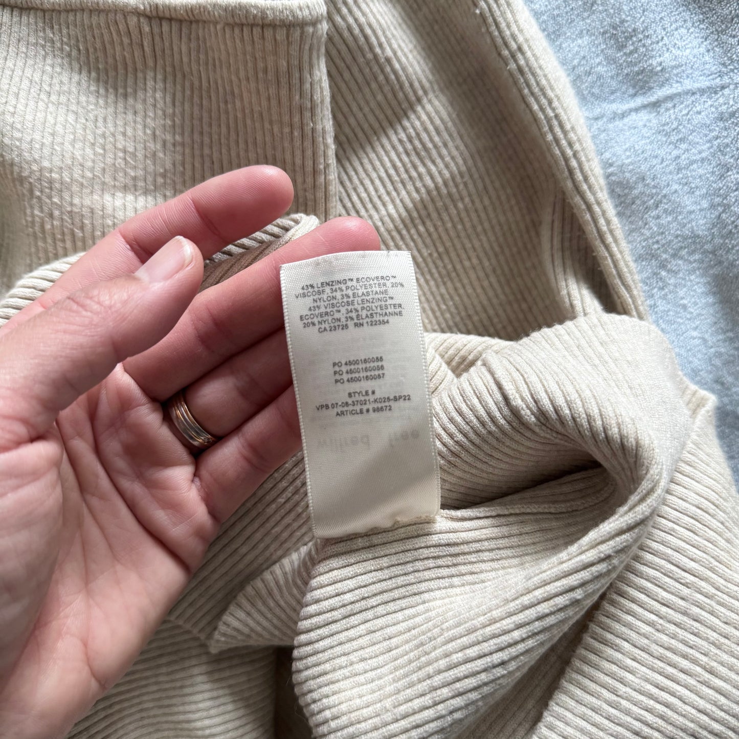 Wilfred Free / Robe en maille côtelée beige / L