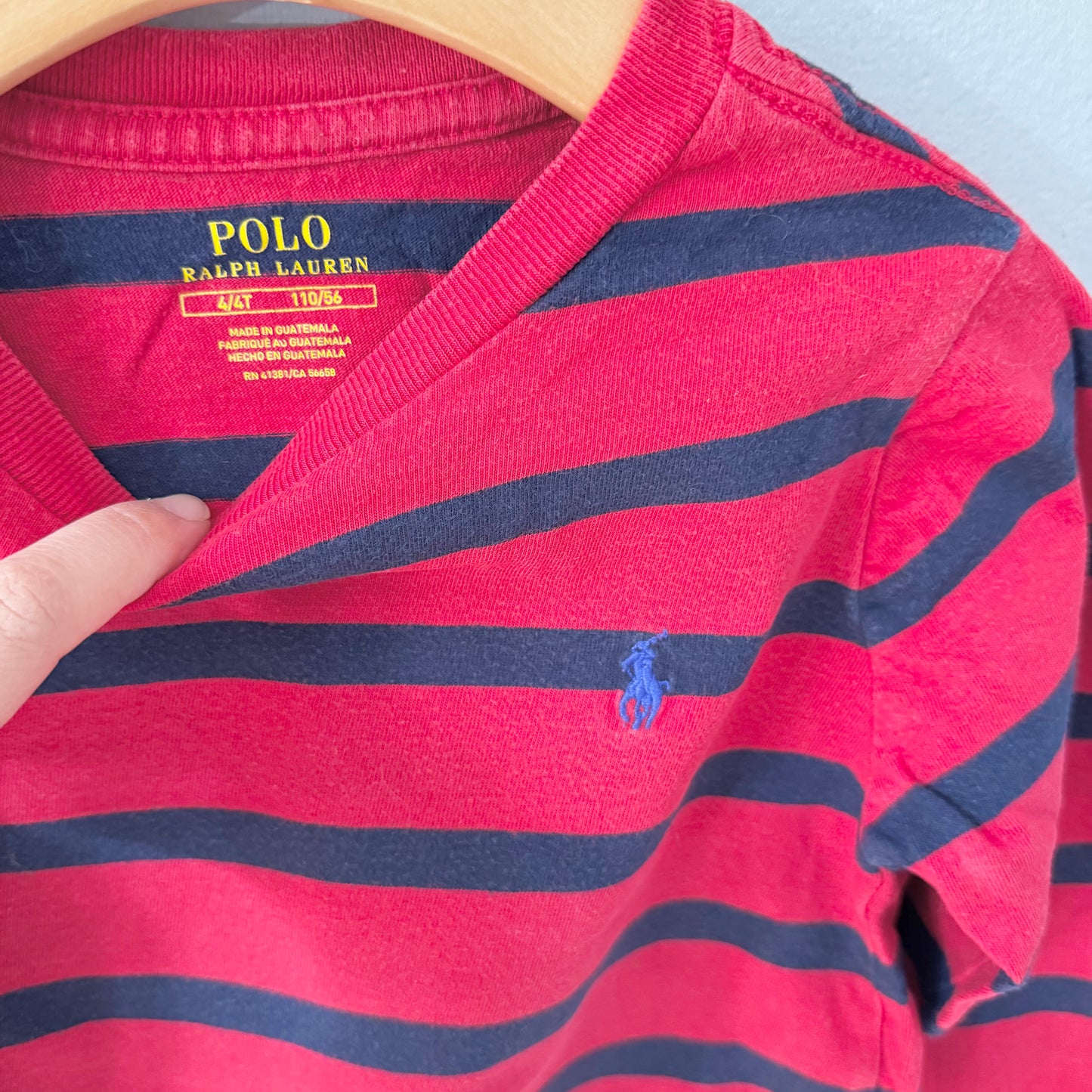 Polo Ralph Lauren / Red x navy long sleeve / 4T