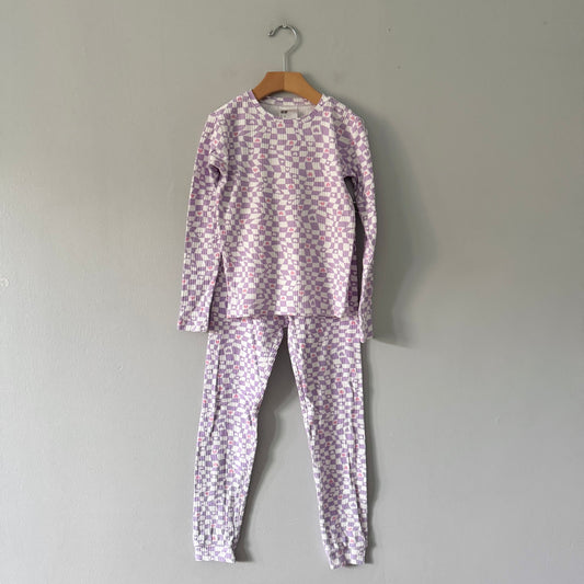 H&M / Purple x heart pajama set / 9Y