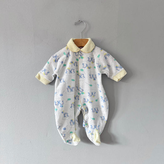 Vintage / Towel fabric romper / 3-6M