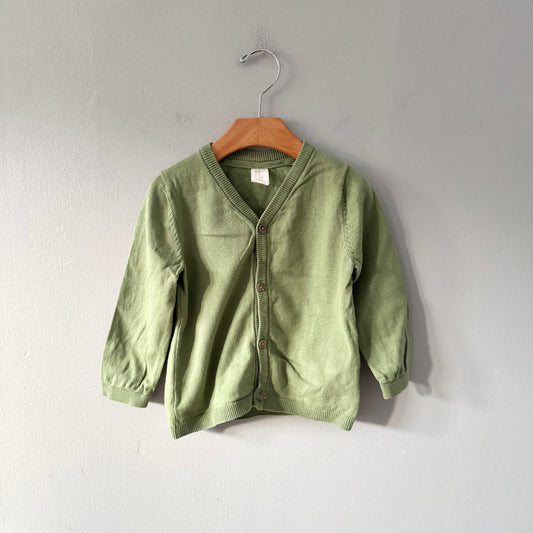 H&M / Green cardigan / 18-24M