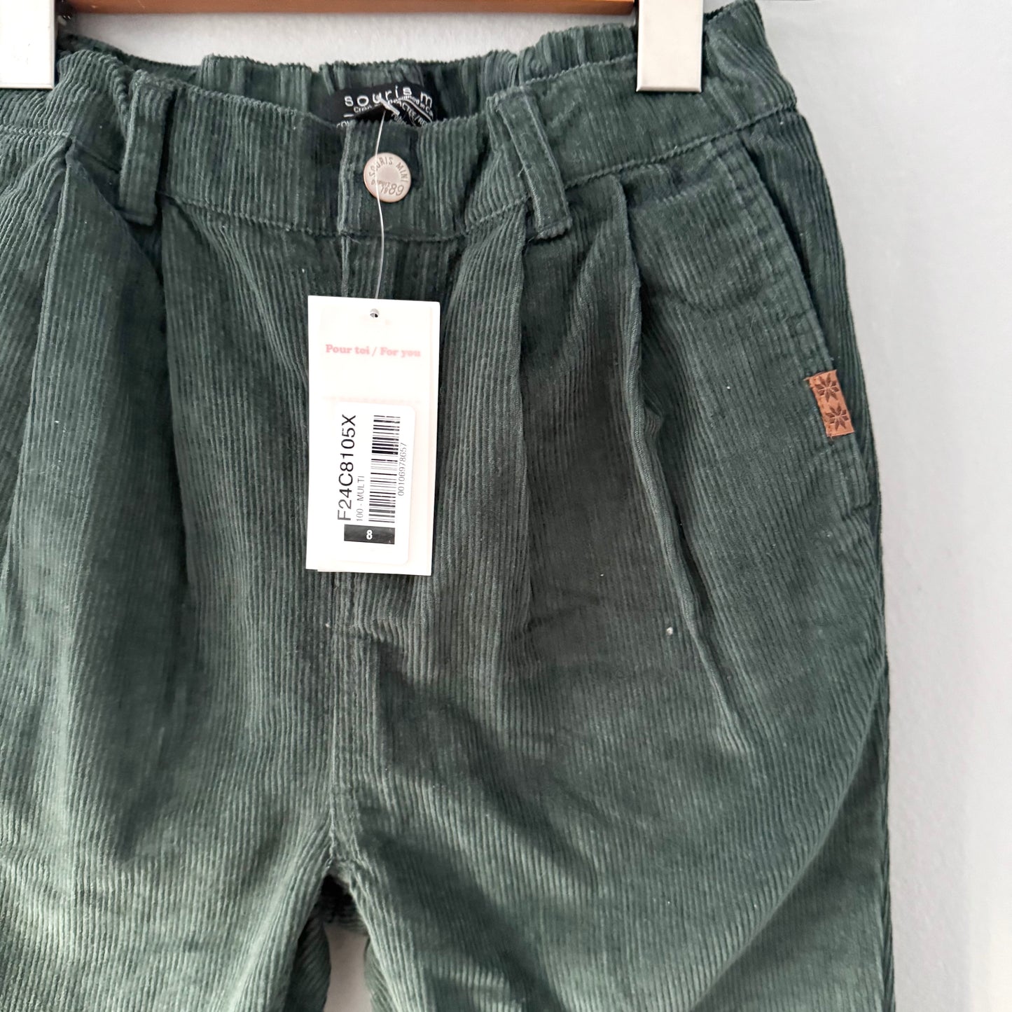 Souris mini / Dark green corduroy pants / 8Y - New with tag