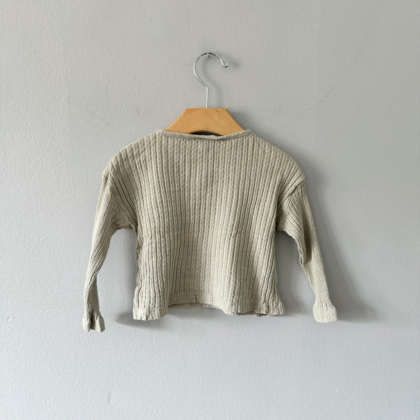 Zara / Smokey grey ribbed top / 12-18M