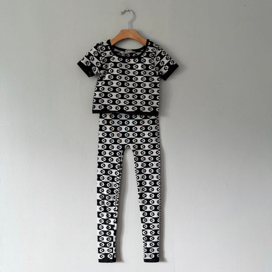 Zara / White x black floral set up / 10Y(140cm)