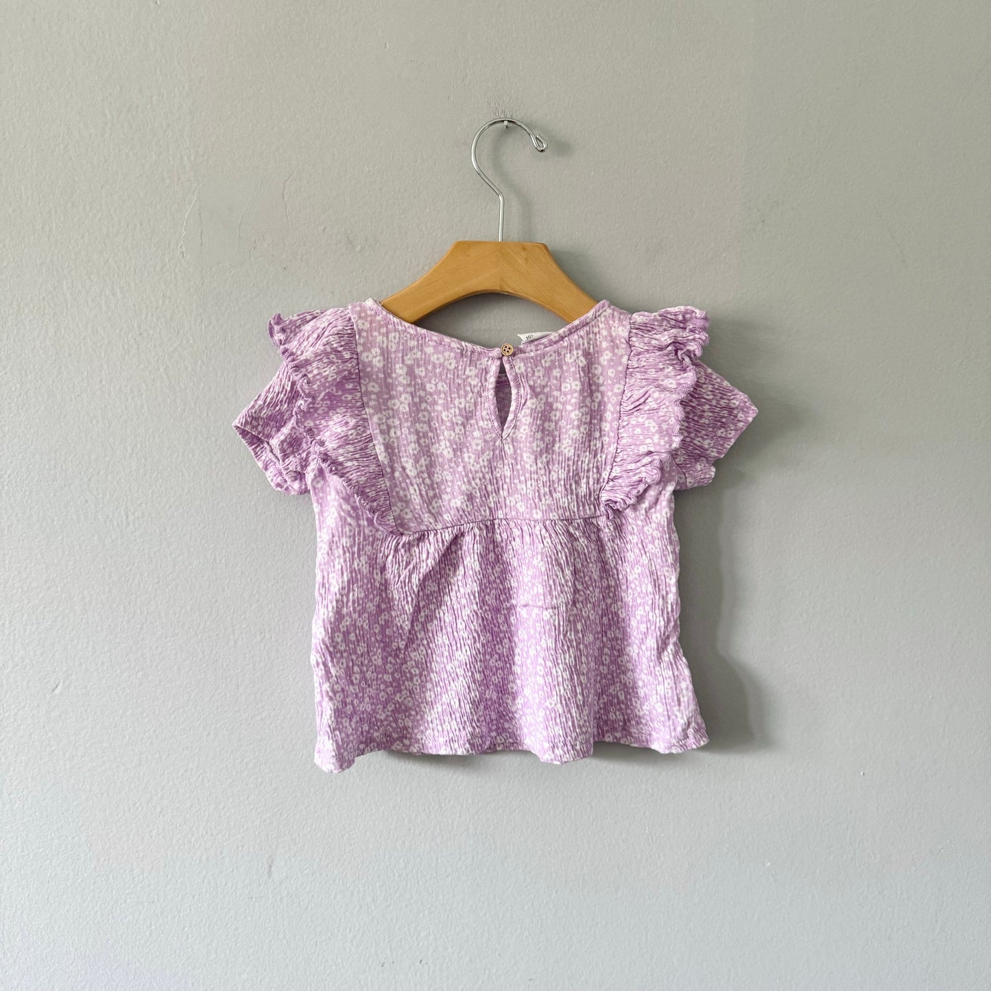 Zara / Purple floral ruffle top / 3-4Y