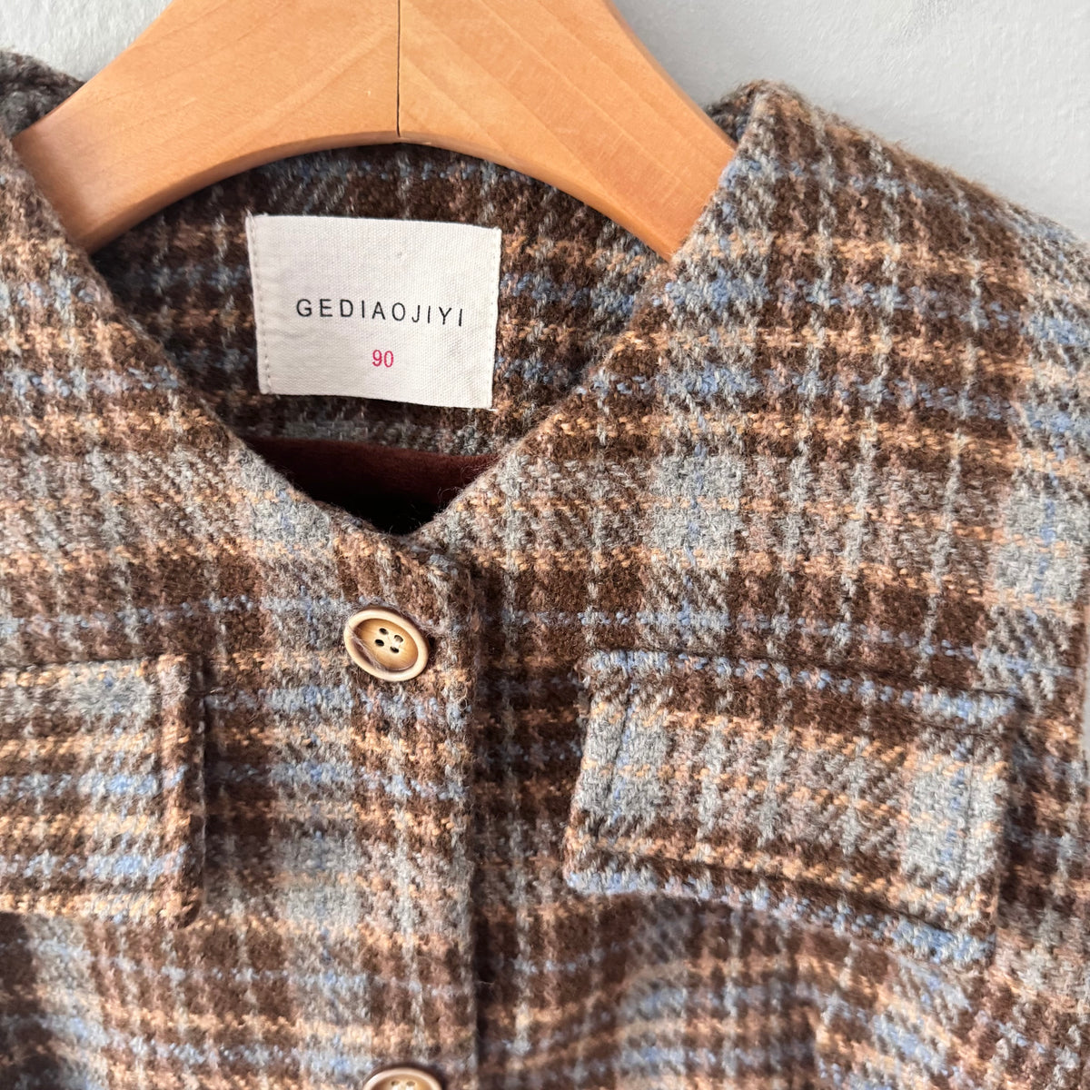 Gediaojiyi / Brown tweed vest / 90(2T)