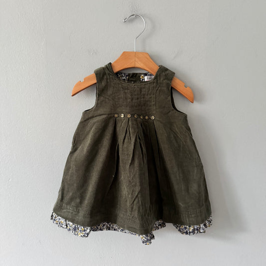 Zara / Khaki corduroy dress / 12-18M