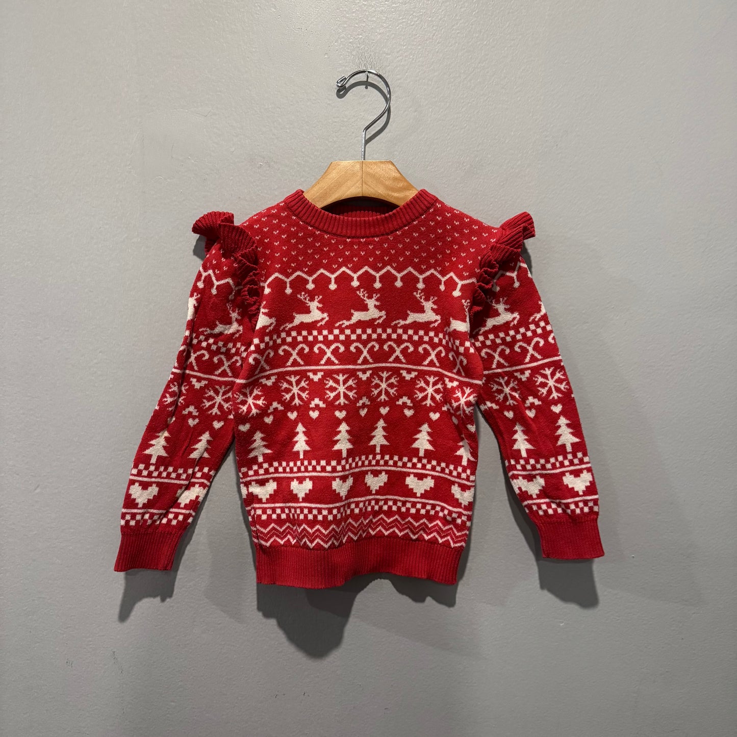 Andy & Evan / Red x white holiday sweater / 2Y