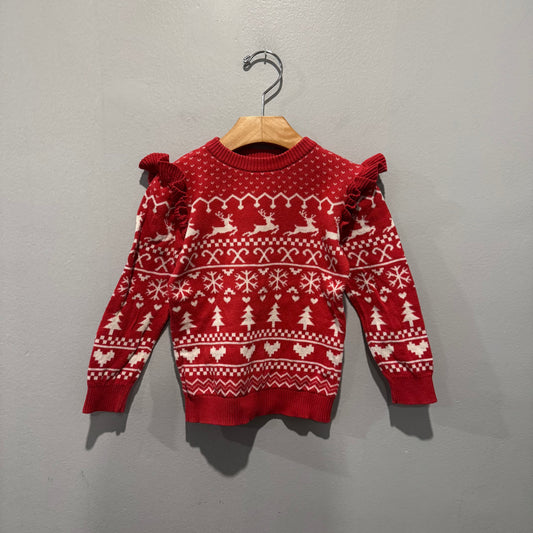 Andy & Evan / Red x white holiday sweater / 2Y