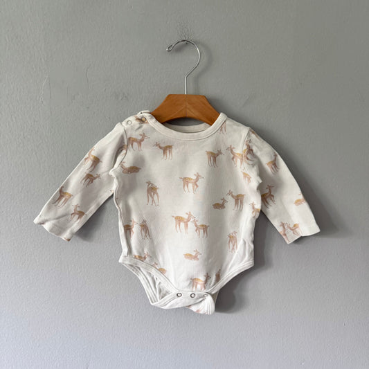 Pehr / White x bambi onesie / 3-6M