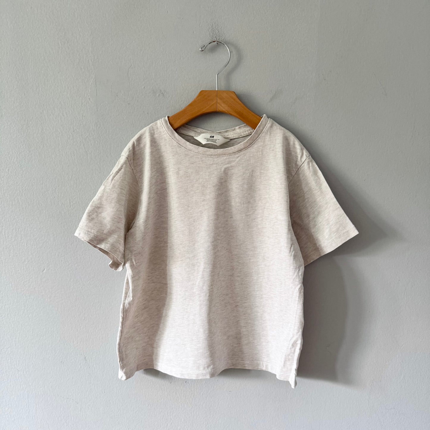 H&M / Oatmeal T-shirt / 8-10Y