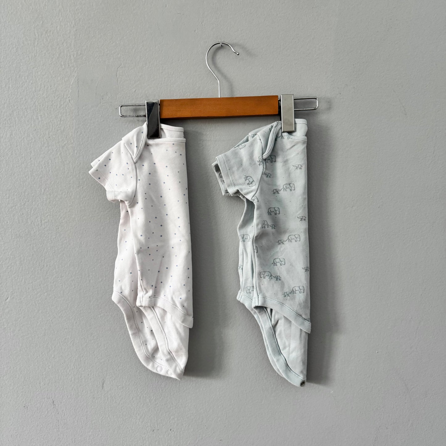 Next / 2 short sleeve onesies / 6-9M