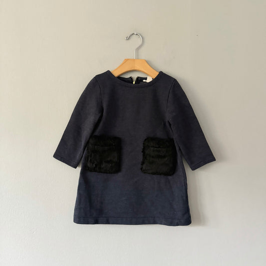 Crewcuts / Dark navy sweatshirt dress / XXS(2-3Y)