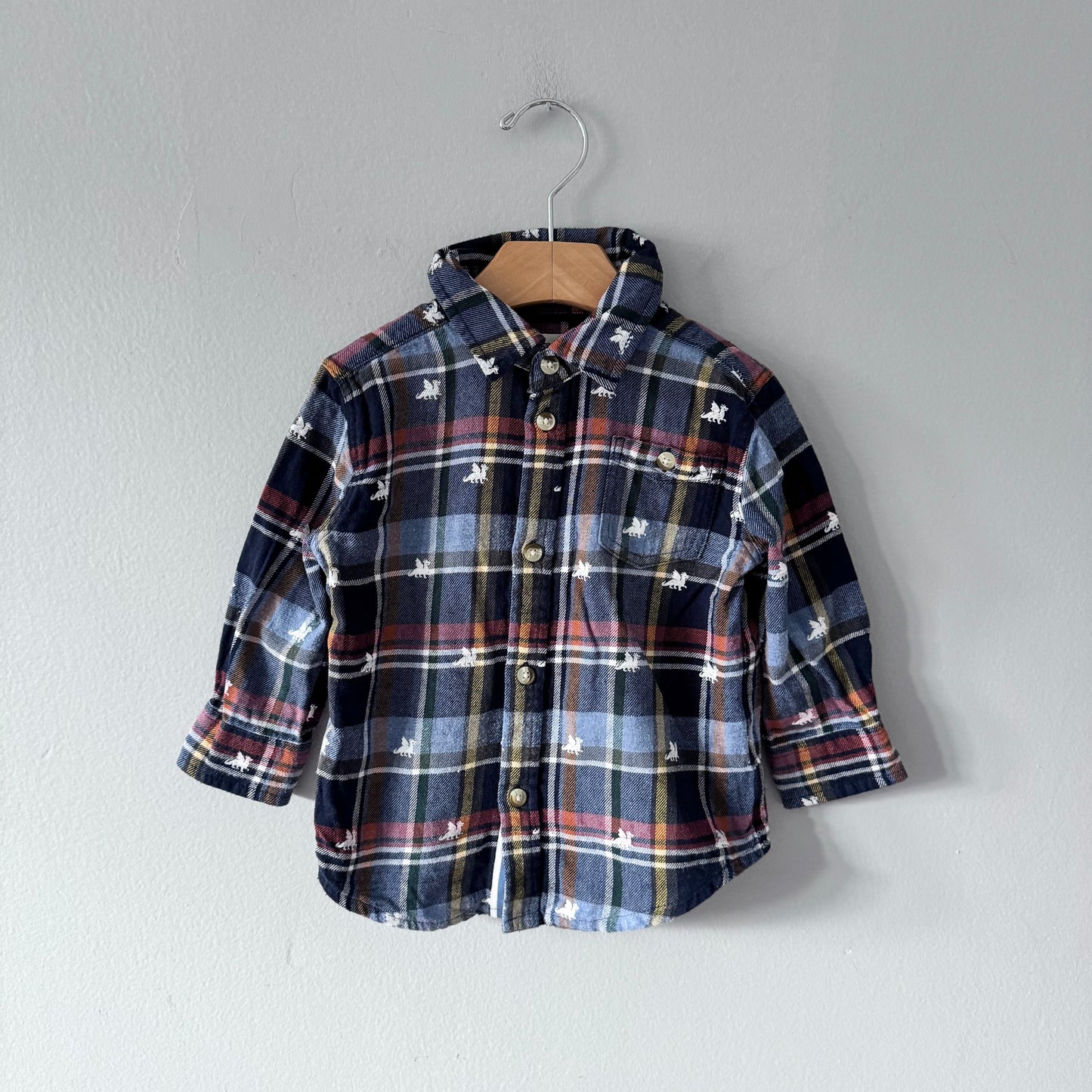 Hatley / Chemise en flanelle à carreaux bleu marine / 3 ans