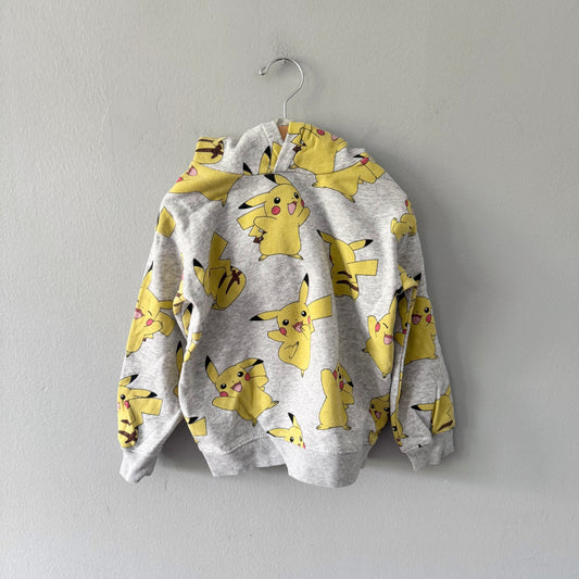H&M / Light grey Pikachu hoodie / 4-6Y