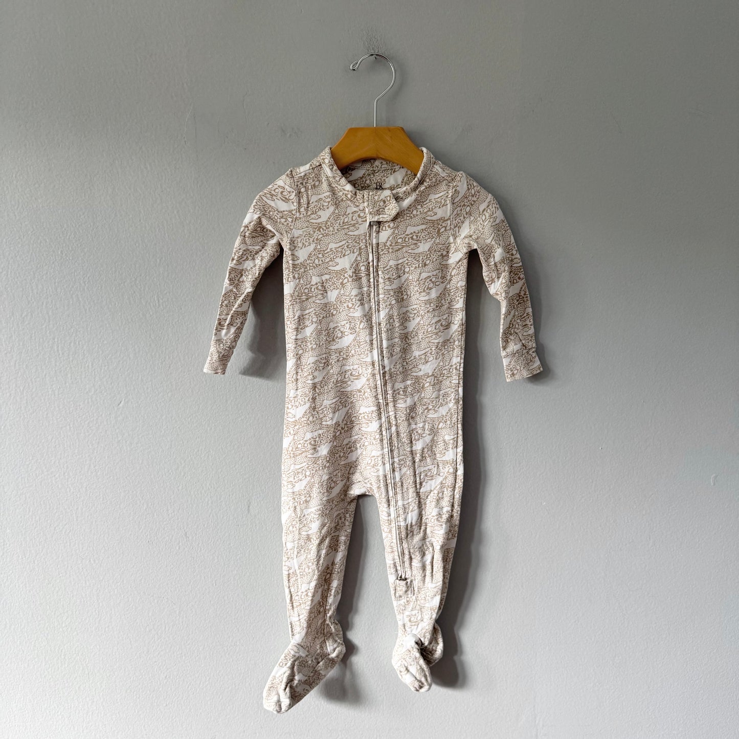BR baby / White brown cheetah romper / 12-18M