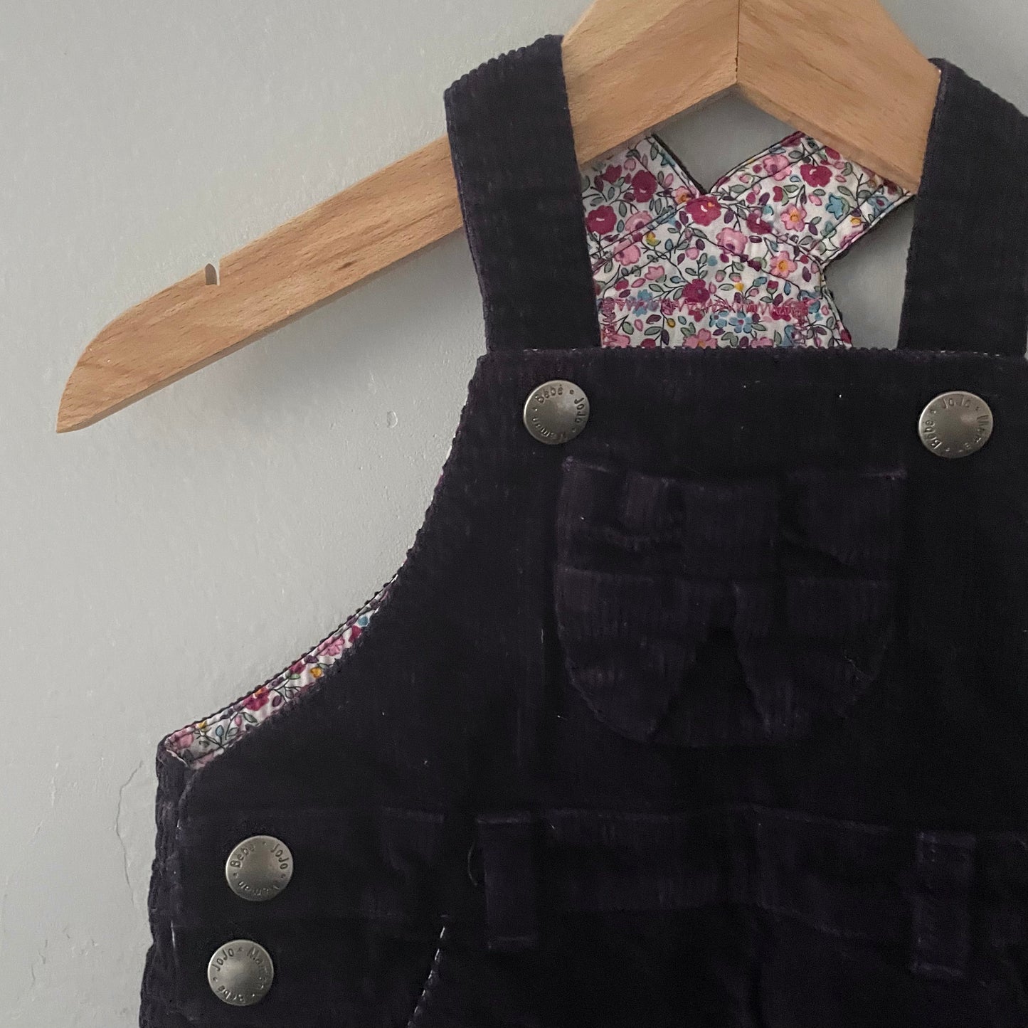 Jojo maman bebe	/ Dark purple corduroy overall skirt / 6-12M