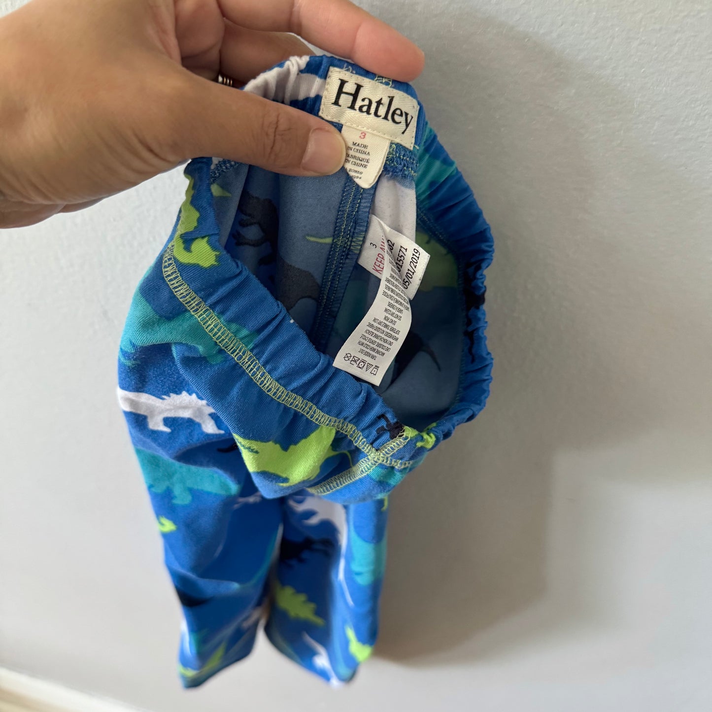 Hatley / Blue x dinosaur pajama set / 3Y