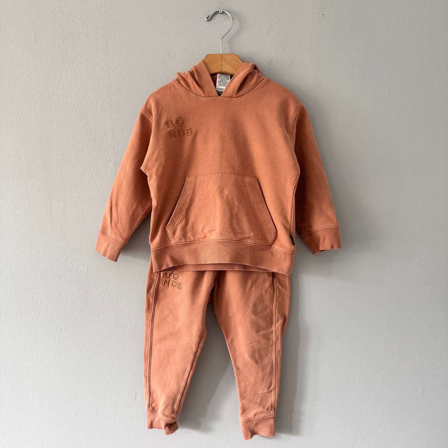 Bonds / Orange brown hoodie & pants set / 3Y