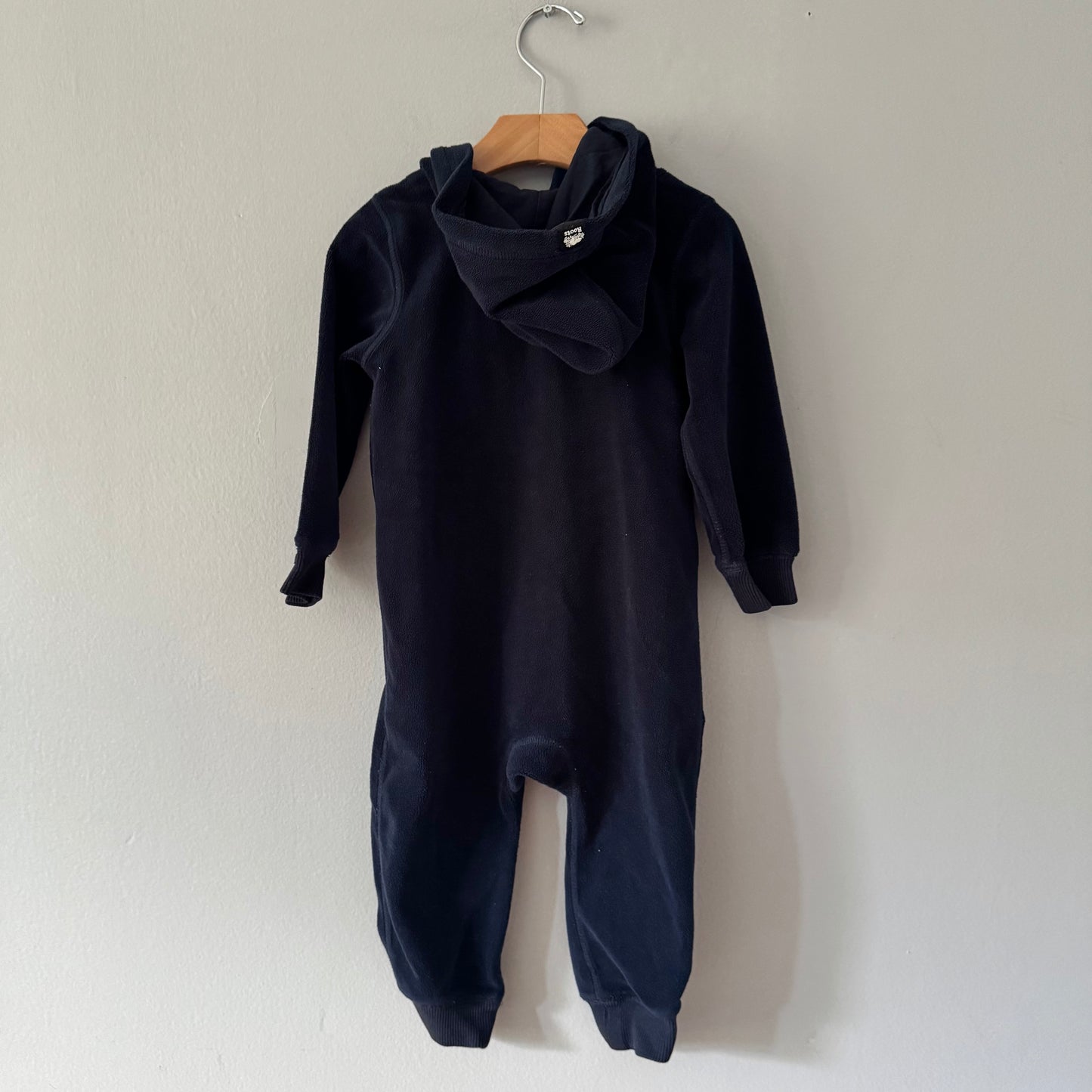 Roots / Dark navy velour romper / 18-24M